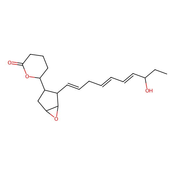 2D Structure of (6R)-6-[(1R,2S,3R,5S)-2-[(1E,4Z,6E,8S)-8-hydroxydeca-1,4,6-trienyl]-6-oxabicyclo[3.1.0]hexan-3-yl]oxan-2-one