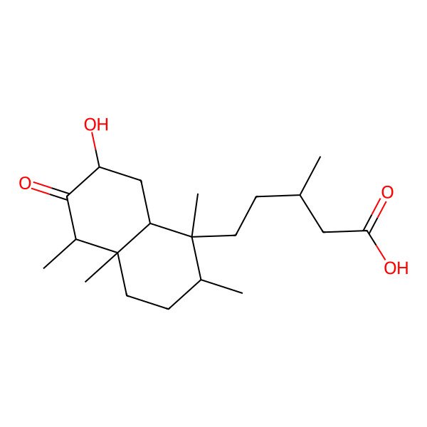 2D Structure of 5-(7-hydroxy-1,2,4a,5-tetramethyl-6-oxo-3,4,5,7,8,8a-hexahydro-2H-naphthalen-1-yl)-3-methylpentanoic acid