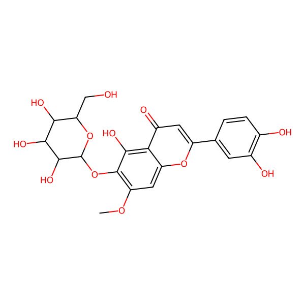 2D Structure of 2-(3,4-Dihydroxyphenyl)-5-hydroxy-7-methoxy-6-[3,4,5-trihydroxy-6-(hydroxymethyl)oxan-2-yl]oxychromen-4-one