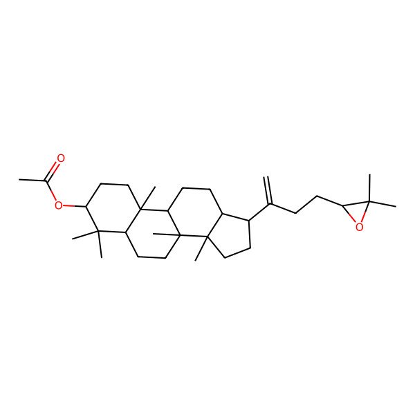 2D Structure of [17-[4-(3,3-dimethyloxiran-2-yl)but-1-en-2-yl]-4,4,8,10,14-pentamethyl-2,3,5,6,7,9,11,12,13,15,16,17-dodecahydro-1H-cyclopenta[a]phenanthren-3-yl] acetate