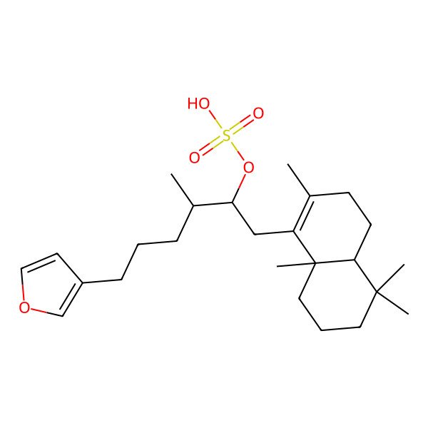 2D Structure of [(2S,3R)-1-[(4aS,8aS)-2,5,5,8a-tetramethyl-3,4,4a,6,7,8-hexahydronaphthalen-1-yl]-6-(furan-3-yl)-3-methylhexan-2-yl] hydrogen sulfate