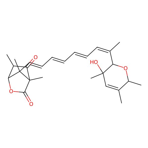 2D Structure of 7-[8-(3-Hydroxy-3,5,6-trimethyl-2,6-dihydropyran-2-yl)nona-1,3,5,7-tetraenyl]-4,6,7-trimethyl-2-oxabicyclo[2.2.1]heptane-3,5-dione