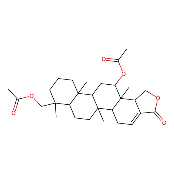 2D Structure of [(5aS,5bR,7aR,8R,11aR,11bR,13R,13aS,13bR)-13-acetyloxy-5b,8,11a,13a-tetramethyl-3-oxo-5,5a,6,7,7a,9,10,11,11b,12,13,13b-dodecahydro-1H-phenanthro[2,1-e][2]benzofuran-8-yl]methyl acetate