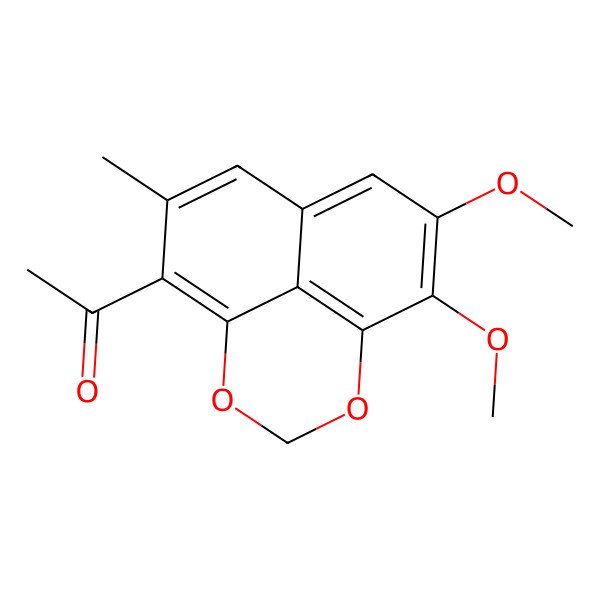 2D Structure of 1-(11,12-Dimethoxy-7-methyl-2,4-dioxatricyclo[7.3.1.05,13]trideca-1(13),5,7,9,11-pentaen-6-yl)ethanone