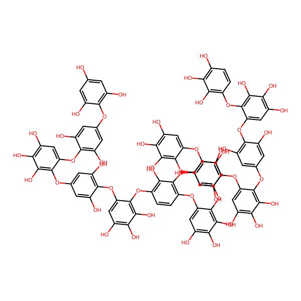2D Structure of 5-[4-[6-[4-[6-[2,6-Dihydroxy-4-(2,4,6-trihydroxyphenoxy)phenoxy]-2,3,4-trihydroxyphenoxy]-2,6-dihydroxyphenoxy]-2,3,4-trihydroxyphenoxy]-2,3-dihydroxyphenoxy]-4-[4-[2-[4-[2-[3,5-dihydroxy-4-[3,4,5-trihydroxy-2-(2,3,4-trihydroxyphenoxy)phenoxy]phenoxy]-3,4,5-trihydroxyphenoxy]-3,5-dihydroxyphenoxy]-3,4,5-trihydroxyphenoxy]-3,5-dihydroxyphenoxy]benzene-1,2,3-triol