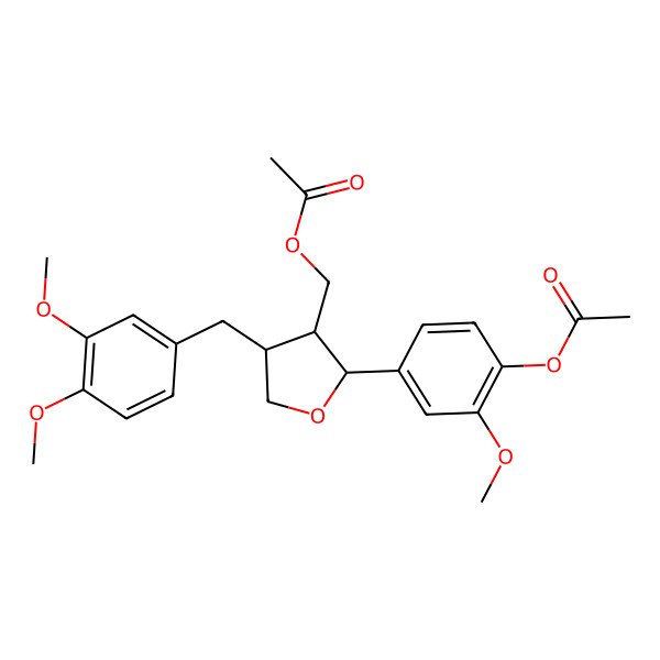 2D Structure of [(2S,3R,4R)-2-(4-acetyloxy-3-methoxyphenyl)-4-[(3,4-dimethoxyphenyl)methyl]oxolan-3-yl]methyl acetate