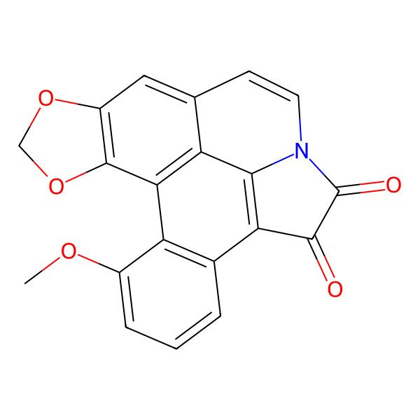 2D Structure of 19-Methoxy-3,5-dioxa-11-azahexacyclo[9.9.2.02,6.08,21.014,22.015,20]docosa-1(21),2(6),7,9,14(22),15(20),16,18-octaene-12,13-dione