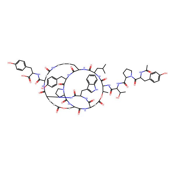 2D Structure of Ac-DL-Tyr-DL-Pro-DL-xiThr-DL-xiThr(1)-DL-Leu-DL-Lys(2)-DL-Tyr-DL-Pro-DL-Ser(3)-DL-Asp(1)-DL-Trp-DL-Glu(3)-DL-Asp(2)-DL-Tyr-OH