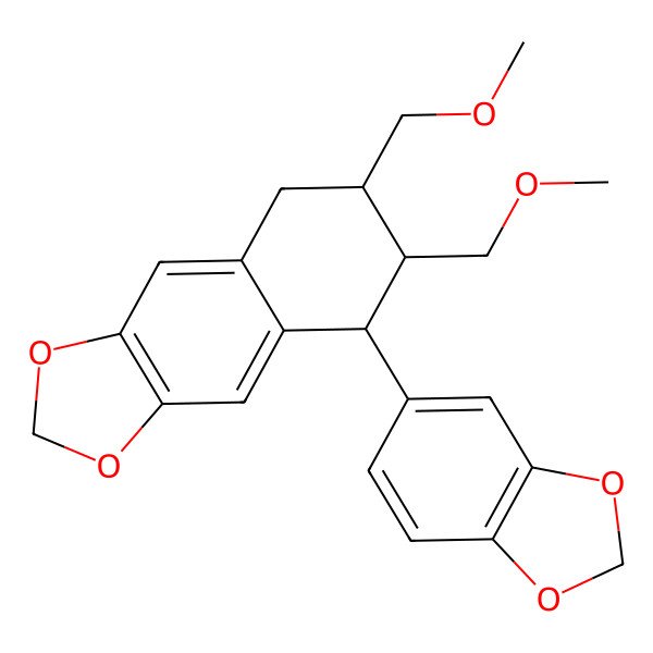 2D Structure of (5S,6R,7R)-5-(1,3-benzodioxol-5-yl)-6,7-bis(methoxymethyl)-5,6,7,8-tetrahydrobenzo[f][1,3]benzodioxole