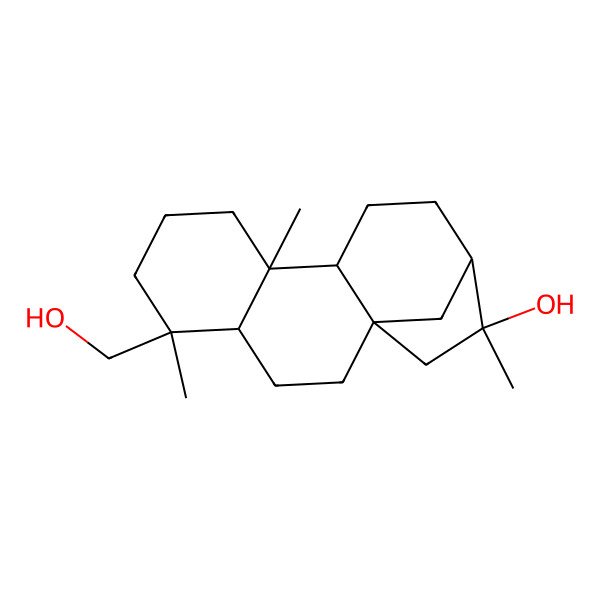 2D Structure of (1S,4S,5R,9S,10R,13R,14S)-5-(hydroxymethyl)-5,9,14-trimethyltetracyclo[11.2.1.01,10.04,9]hexadecan-14-ol