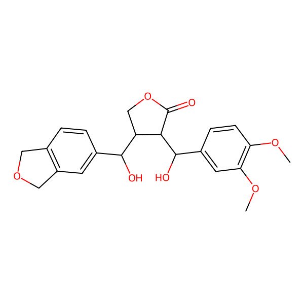 2D Structure of (3S,4R)-4-[(S)-1,3-dihydro-2-benzofuran-5-yl(hydroxy)methyl]-3-[(S)-(3,4-dimethoxyphenyl)-hydroxymethyl]oxolan-2-one