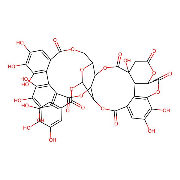 2D Structure of [(1S,4S,5R,23S,25R,26R,36S,40R)-1,10,11,12,15,16,17,31,32-nonahydroxy-2,7,20,28,35,38-hexaoxo-3,6,21,24,27,34,37-heptaoxaoctacyclo[27.10.2.04,23.05,26.08,13.014,19.033,41.036,40]hentetraconta-8,10,12,14,16,18,29,31,33(41)-nonaen-25-yl] 3,4,5-trihydroxybenzoate