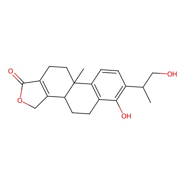 2D Structure of (3bR,9bS)-6-hydroxy-7-[(2S)-1-hydroxypropan-2-yl]-9b-methyl-3,3b,4,5,10,11-hexahydronaphtho[2,1-e][2]benzofuran-1-one