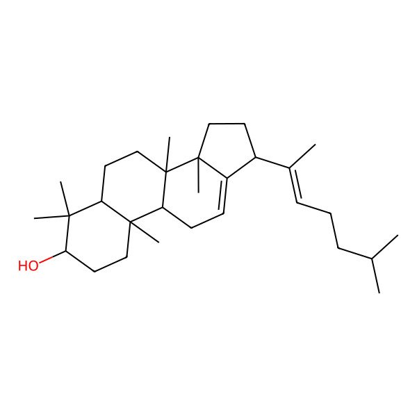 2D Structure of 4,4,8,10,14-pentamethyl-17-(6-methylhept-2-en-2-yl)-2,3,5,6,7,9,11,15,16,17-decahydro-1H-cyclopenta[a]phenanthren-3-ol
