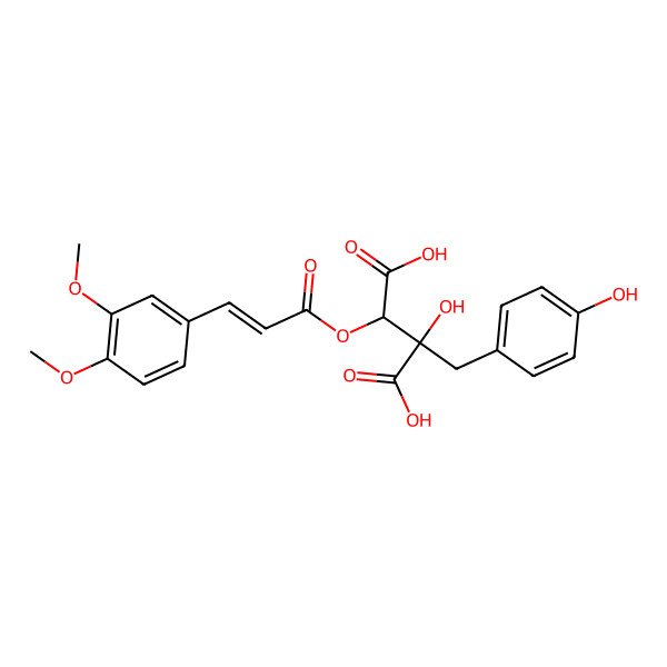 2D Structure of (2R,3S)-3-[3-(3,4-dimethoxyphenyl)prop-2-enoyloxy]-2-hydroxy-2-[(4-hydroxyphenyl)methyl]butanedioic acid