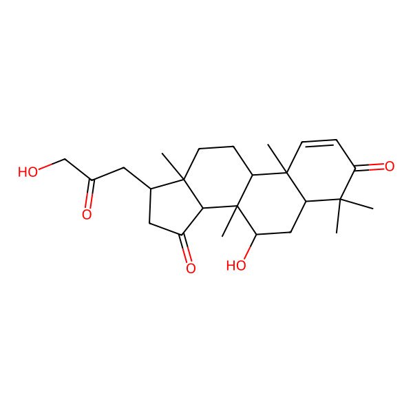 2D Structure of 7-hydroxy-17-(3-hydroxy-2-oxopropyl)-4,4,8,10,13-pentamethyl-6,7,9,11,12,14,16,17-octahydro-5H-cyclopenta[a]phenanthrene-3,15-dione