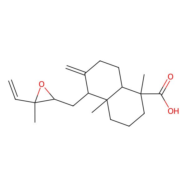 2D Structure of 5-[(3-ethenyl-3-methyloxiran-2-yl)methyl]-1,4a-dimethyl-6-methylidene-3,4,5,7,8,8a-hexahydro-2H-naphthalene-1-carboxylic acid