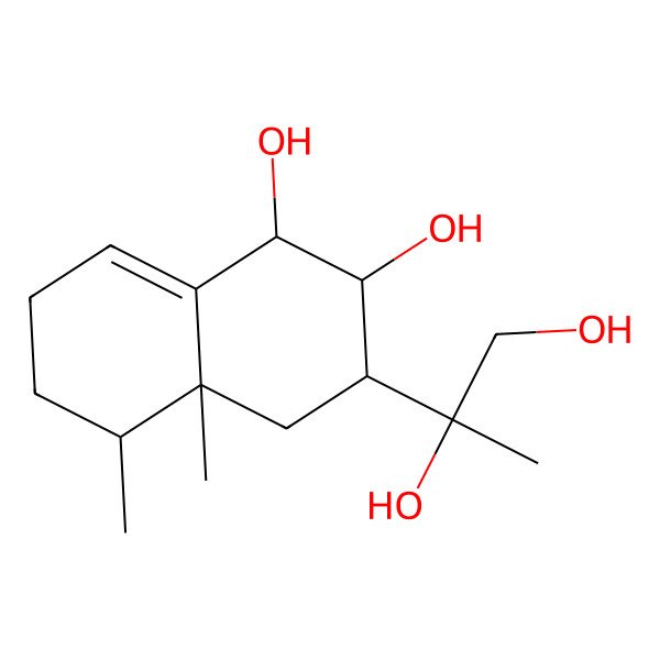 2D Structure of (1R,2S,3S,4aS,5R)-3-[(2R)-1,2-dihydroxypropan-2-yl]-4a,5-dimethyl-2,3,4,5,6,7-hexahydro-1H-naphthalene-1,2-diol