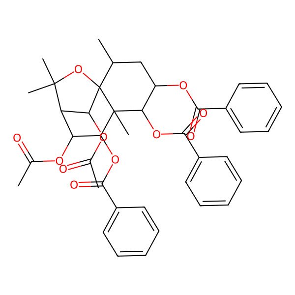 2D Structure of [(1S,2R,4S,5R,6S,7S,8R,9R,12R)-8,12-diacetyloxy-5,7-dibenzoyloxy-2,6,10,10-tetramethyl-11-oxatricyclo[7.2.1.01,6]dodecan-4-yl] benzoate