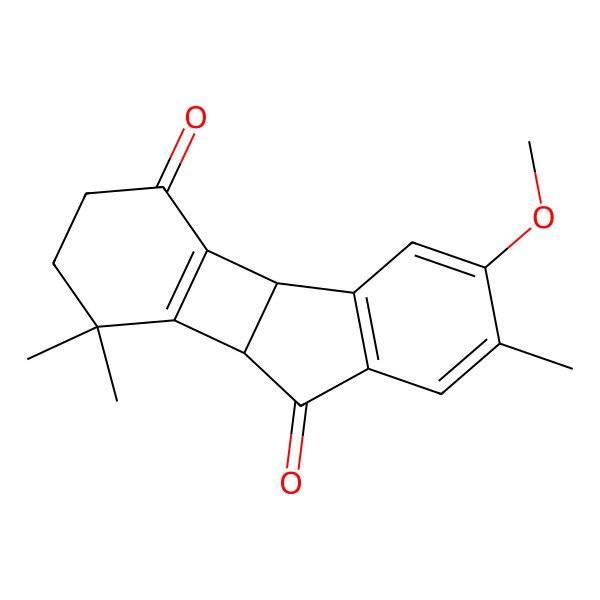 2D Structure of 4-Methoxy-5,11,11-trimethyltetracyclo[7.6.0.02,7.010,15]pentadeca-2(7),3,5,10(15)-tetraene-8,14-dione