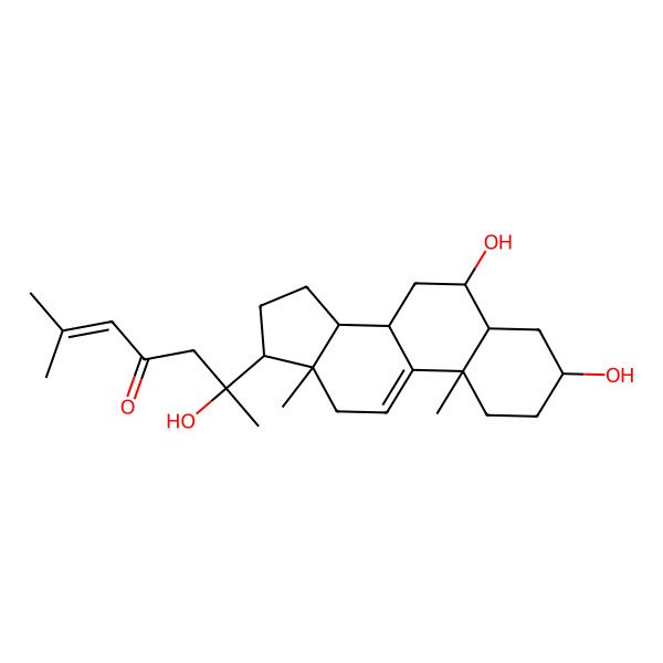 2D Structure of 6-(3,6-dihydroxy-10,13-dimethyl-2,3,4,5,6,7,8,12,14,15,16,17-dodecahydro-1H-cyclopenta[a]phenanthren-17-yl)-6-hydroxy-2-methylhept-2-en-4-one
