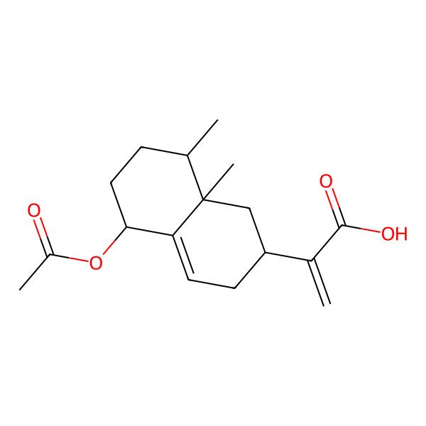 2D Structure of 2-[(2R,5R,8S,8aR)-5-acetyloxy-8,8a-dimethyl-2,3,5,6,7,8-hexahydro-1H-naphthalen-2-yl]prop-2-enoic acid