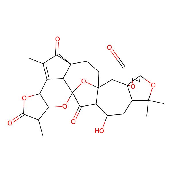 2D Structure of 12-Hydroxy-9,9,18,23,25-pentamethyl-4,8,16,20,28-pentaoxaoctacyclo[13.12.1.115,22.01,13.03,7.03,10.017,21.025,29]nonacos-22-ene-5,14,19,24-tetrone