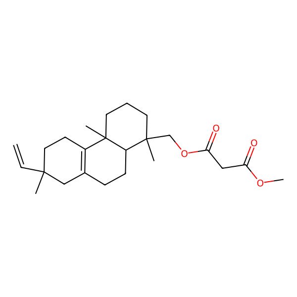 2D Structure of 3-O-[[(1R,4aR,7R,10aS)-7-ethenyl-1,4a,7-trimethyl-3,4,5,6,8,9,10,10a-octahydro-2H-phenanthren-1-yl]methyl] 1-O-methyl propanedioate