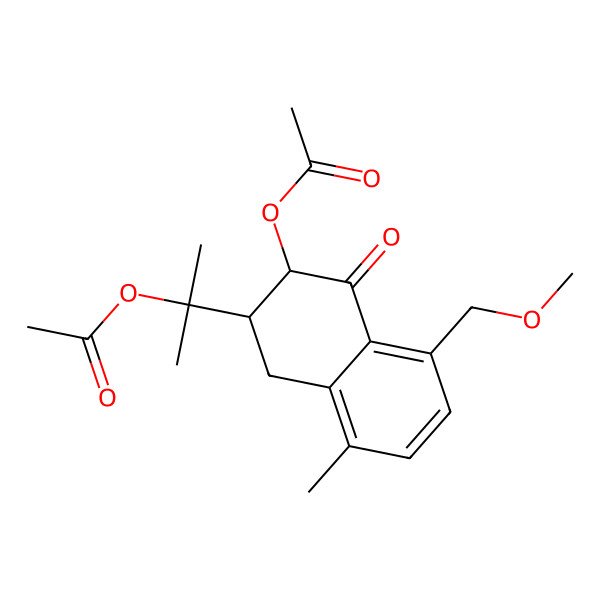 2D Structure of [(2R,3S)-3-(2-acetyloxypropan-2-yl)-8-(methoxymethyl)-5-methyl-1-oxo-3,4-dihydro-2H-naphthalen-2-yl] acetate