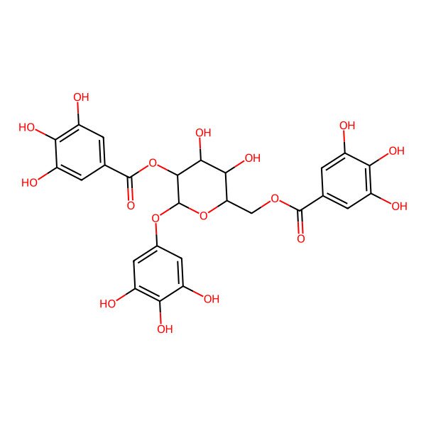 2D Structure of [3,4-Dihydroxy-5-(3,4,5-trihydroxybenzoyl)oxy-6-(3,4,5-trihydroxyphenoxy)oxan-2-yl]methyl 3,4,5-trihydroxybenzoate