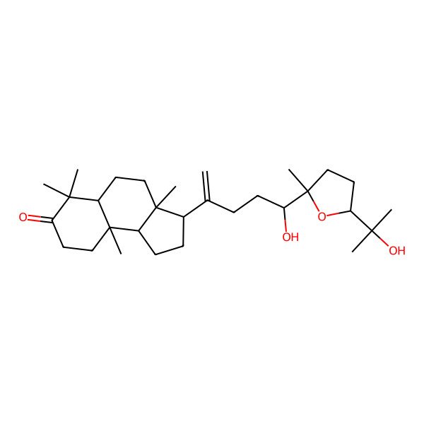 2D Structure of 3-[5-hydroxy-5-[5-(2-hydroxypropan-2-yl)-2-methyloxolan-2-yl]pent-1-en-2-yl]-3a,6,6,9a-tetramethyl-2,3,4,5,5a,8,9,9b-octahydro-1H-cyclopenta[a]naphthalen-7-one