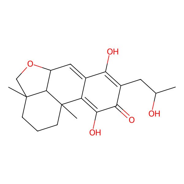 2D Structure of 3,6-Dihydroxy-5-(2-hydroxypropyl)-1,12-dimethyl-10-oxatetracyclo[7.6.1.02,7.012,16]hexadeca-2,5,7-trien-4-one
