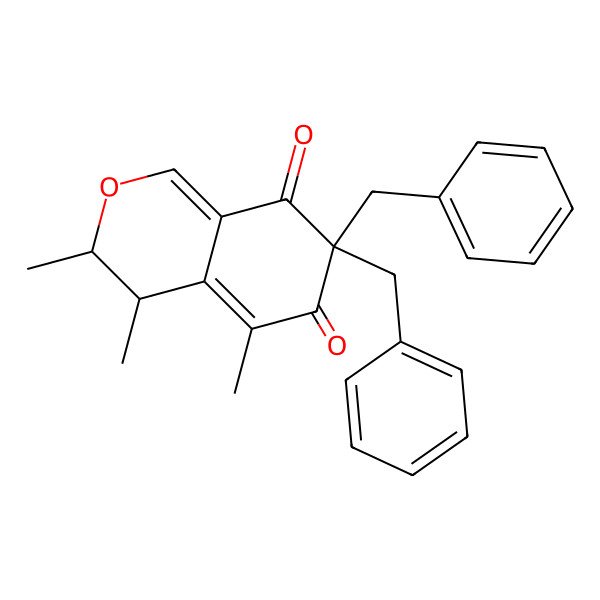 2D Structure of 7,7-Dibenzyl-3,4,5-trimethyl-3,4-dihydroisochromene-6,8-dione