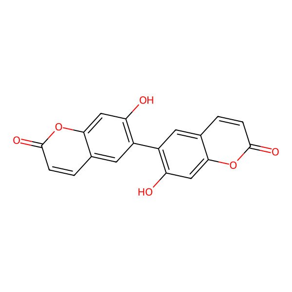 2D Structure of 7,7a(2)-Dihydroxy[6,6a(2)-bi-2H-1-benzopyran]-2,2a(2)-dione