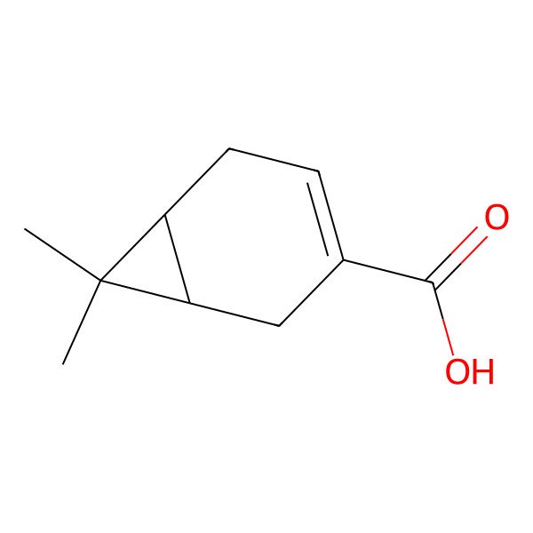 2D Structure of 7,7-Dimethylbicyclo[4.1.0]hept-3-ene-3-carboxylic acid
