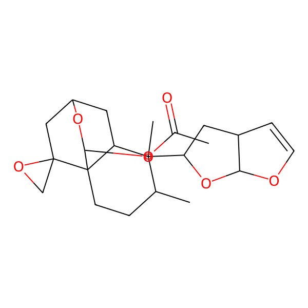 2D Structure of [(1S,4R,5S,6R,8R,11R)-5-[(3aS,5S,6aS)-3a,4,5,6a-tetrahydrofuro[2,3-b]furan-5-yl]-4,5-dimethylspiro[9-oxatricyclo[6.2.2.01,6]dodecane-11,2'-oxirane]-10-yl] acetate