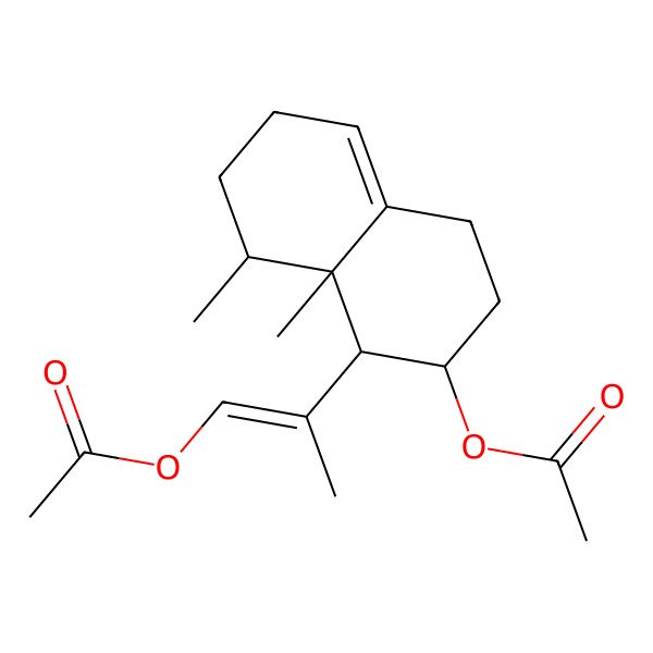 2D Structure of [(Z)-2-[(1S,2S,8S,8aS)-2-acetyloxy-8,8a-dimethyl-2,3,4,6,7,8-hexahydro-1H-naphthalen-1-yl]prop-1-enyl] acetate