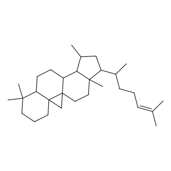 2D Structure of 7,7,13,16-Tetramethyl-15-(6-methylhept-5-en-2-yl)pentacyclo[9.7.0.01,3.03,8.012,16]octadecane