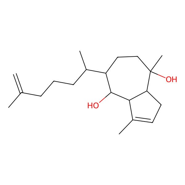 2D Structure of (3aS,4R,5S,8S,8aR)-3,8-dimethyl-5-[(2R)-6-methylhept-6-en-2-yl]-3a,4,5,6,7,8a-hexahydro-1H-azulene-4,8-diol