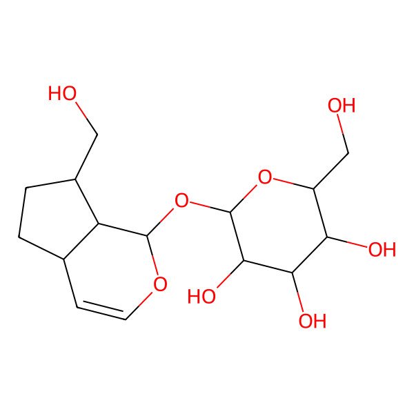 2D Structure of 2-(Hydroxymethyl)-6-[[7-(hydroxymethyl)-1,4a,5,6,7,7a-hexahydrocyclopenta[c]pyran-1-yl]oxy]oxane-3,4,5-triol
