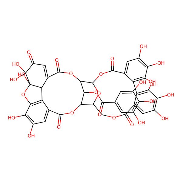 2D Structure of [(1R,2R,11S,12S,19R,20S,39S)-7,8,12,13,13,25,26,27,30,31,32-undecahydroxy-4,14,17,22,35-pentaoxo-3,18,21,36,38,40-hexaoxaoctacyclo[18.17.1.12,19.19,12.05,10.011,16.023,28.029,34]tetraconta-5,7,9,15,23,25,27,29,31,33-decaen-39-yl] 3,4,5-trihydroxybenzoate