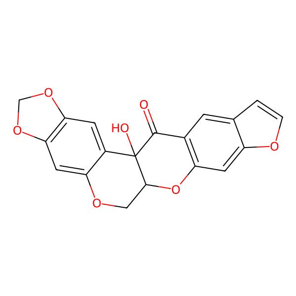 2D Structure of (1S,13R)-1-hydroxy-5,7,11,14,18-pentaoxahexacyclo[11.11.0.02,10.04,8.015,23.017,21]tetracosa-2,4(8),9,15(23),16,19,21-heptaen-24-one