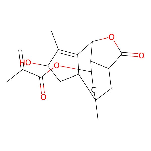 2D Structure of [(1S,2S,4R,7R,10R,11R,12R)-4-hydroxy-1,5-dimethyl-9-oxo-8-oxatetracyclo[8.3.1.02,6.07,11]tetradec-5-en-12-yl] 2-methylprop-2-enoate