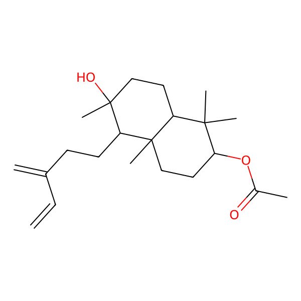 2D Structure of [(2R,4aR,5S,6S,8aS)-6-hydroxy-1,1,4a,6-tetramethyl-5-(3-methylidenepent-4-enyl)-3,4,5,7,8,8a-hexahydro-2H-naphthalen-2-yl] acetate