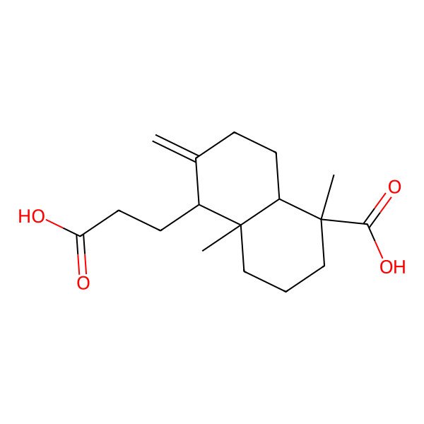 2D Structure of 5-(2-carboxyethyl)-1,4a-dimethyl-6-methylidene-3,4,5,7,8,8a-hexahydro-2H-naphthalene-1-carboxylic acid