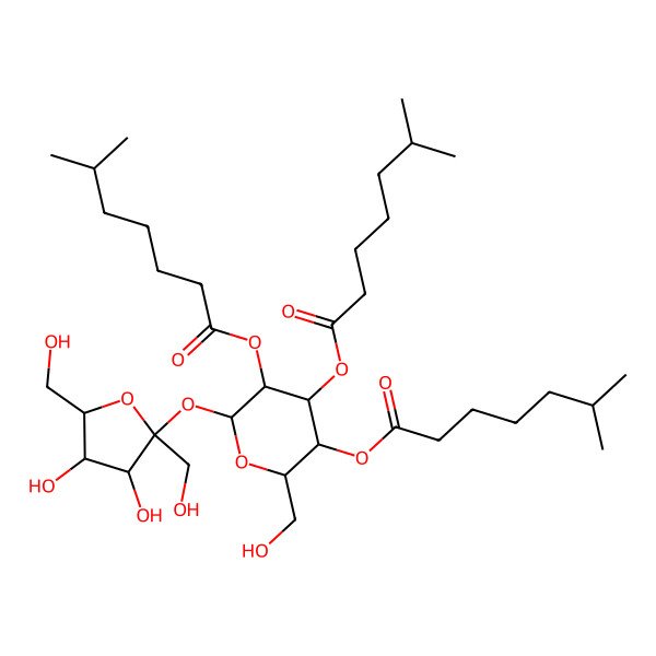 2D Structure of [(2R,3R,4S,5R,6R)-6-[(2S,3S,4S,5R)-3,4-dihydroxy-2,5-bis(hydroxymethyl)oxolan-2-yl]oxy-2-(hydroxymethyl)-4,5-bis(6-methylheptanoyloxy)oxan-3-yl] 6-methylheptanoate