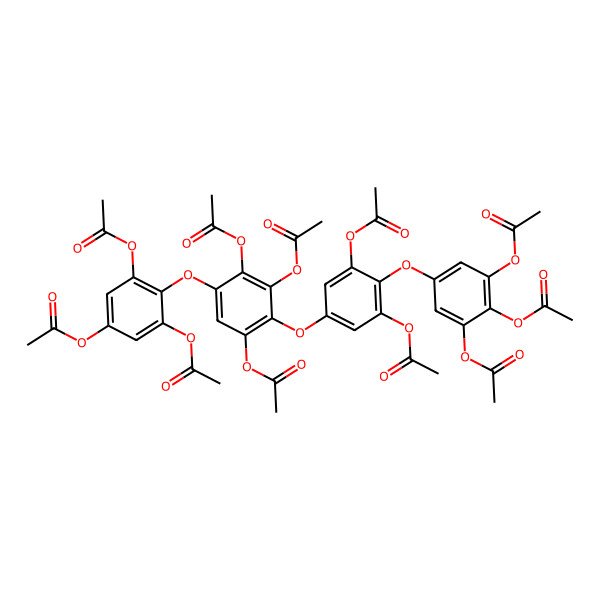 2D Structure of [3,5-Diacetyloxy-4-[2,3,5-triacetyloxy-4-[3,5-diacetyloxy-4-(3,4,5-triacetyloxyphenoxy)phenoxy]phenoxy]phenyl] acetate