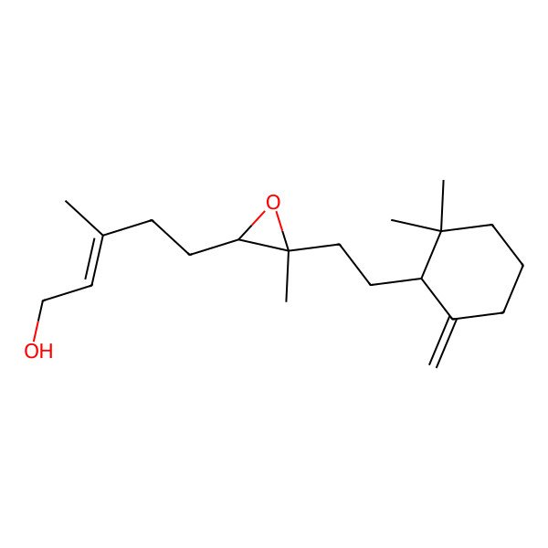 2D Structure of (E)-5-[(2S,3R)-3-[2-[(1S)-2,2-dimethyl-6-methylidenecyclohexyl]ethyl]-3-methyloxiran-2-yl]-3-methylpent-2-en-1-ol