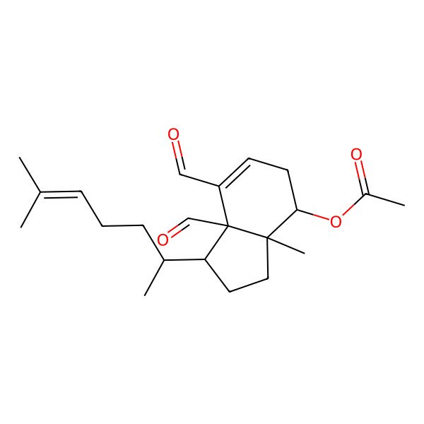 2D Structure of [7,7a-diformyl-3a-methyl-1-(6-methylhept-5-en-2-yl)-2,3,4,5-tetrahydro-1H-inden-4-yl] acetate