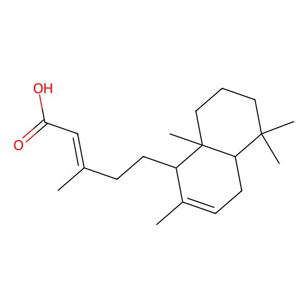 2D Structure of (E)-5-[(1R,4aR,8aR)-2,5,5,8a-tetramethyl-1,4,4a,6,7,8-hexahydronaphthalen-1-yl]-3-methylpent-2-enoic acid